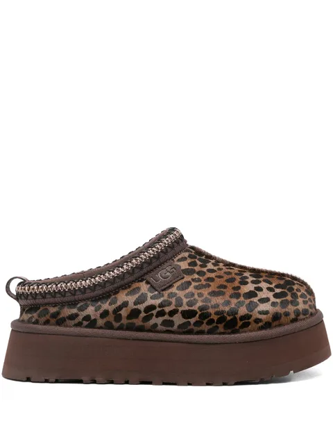 Tazz Caspian leopard-print platform mules