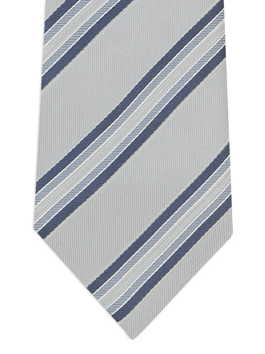 diagonal-stripe silk tie 4