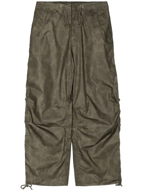 drawstring straight-leg trousers