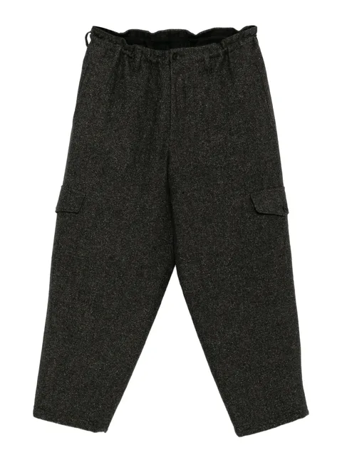 tweed side-pocket trousers