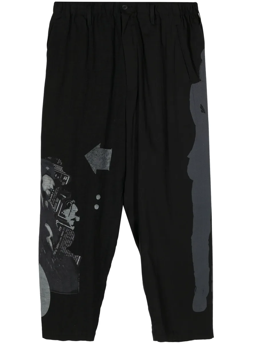 elasticated-waist printed trousers 2