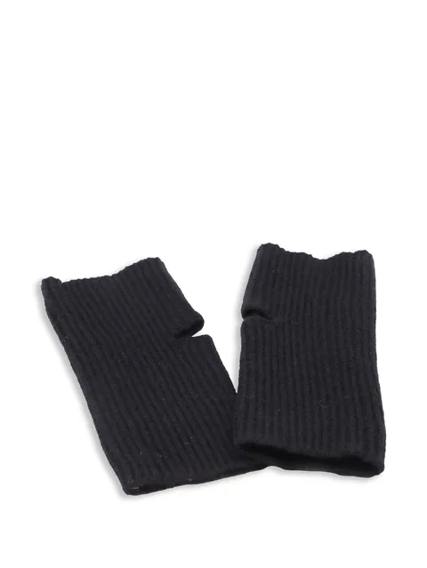 ribbed-knit fingerless gloves