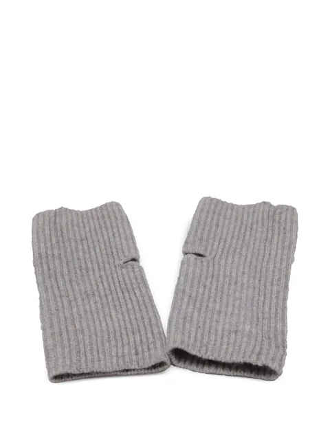 Ribbed-knit cashmere gloves