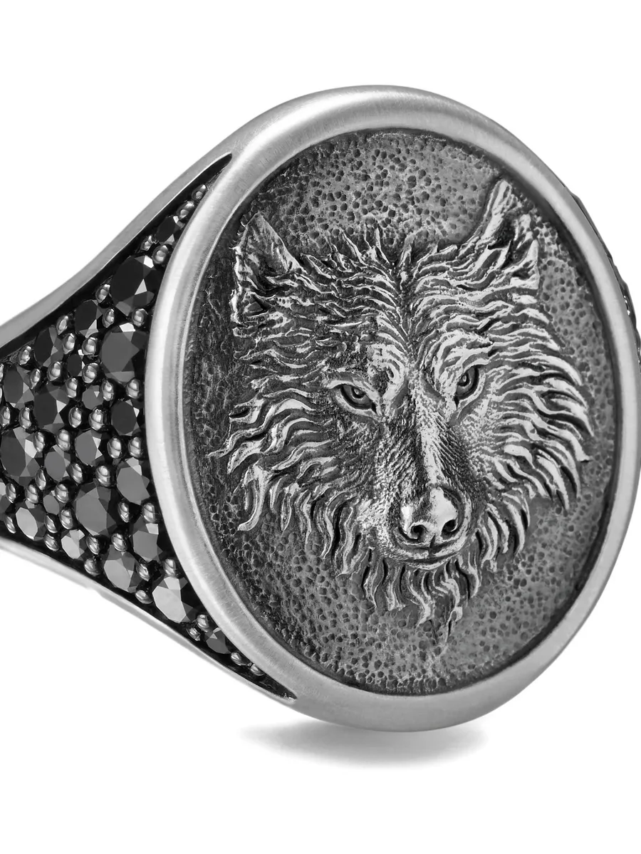 серебряный перстень Petrvs Wolf с бриллиантами (21.5 мм) 10