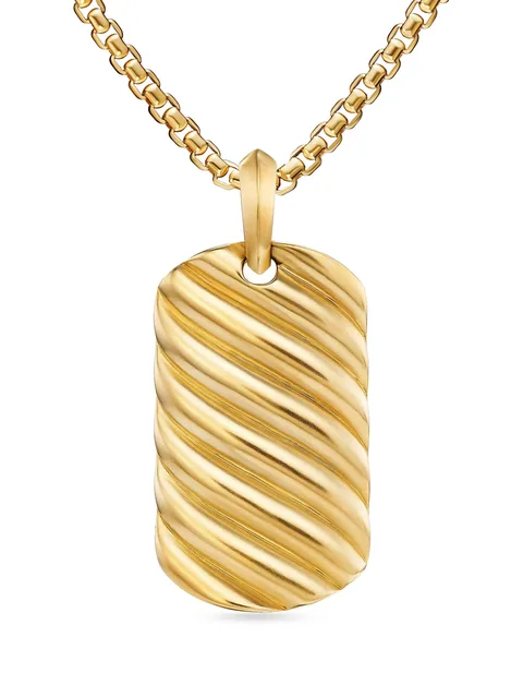 подвеска Sculpted Cable из желтого золота (35 мм)