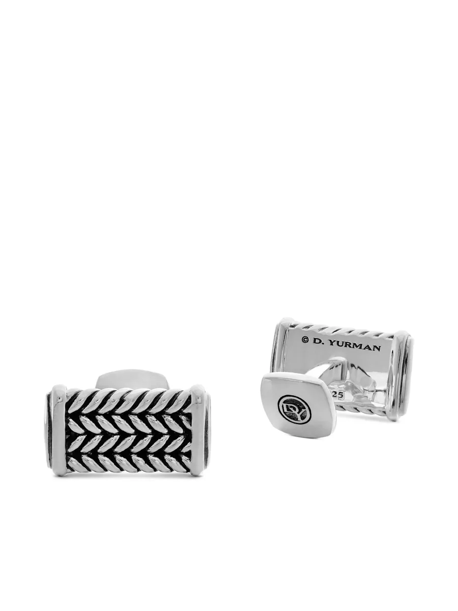 серебряные запонки Chevron (22.3 мм) 7