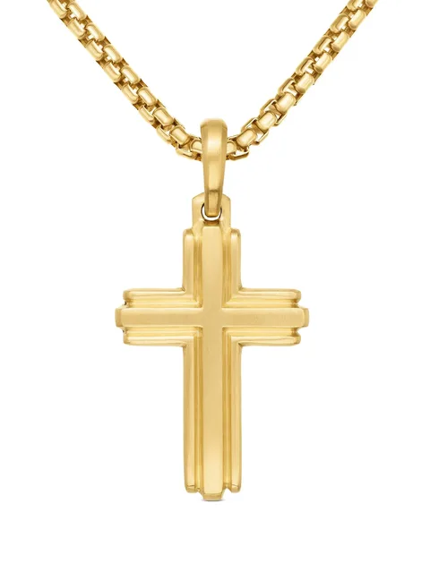 подвеска Deco Cross из желтого золота (34 мм)