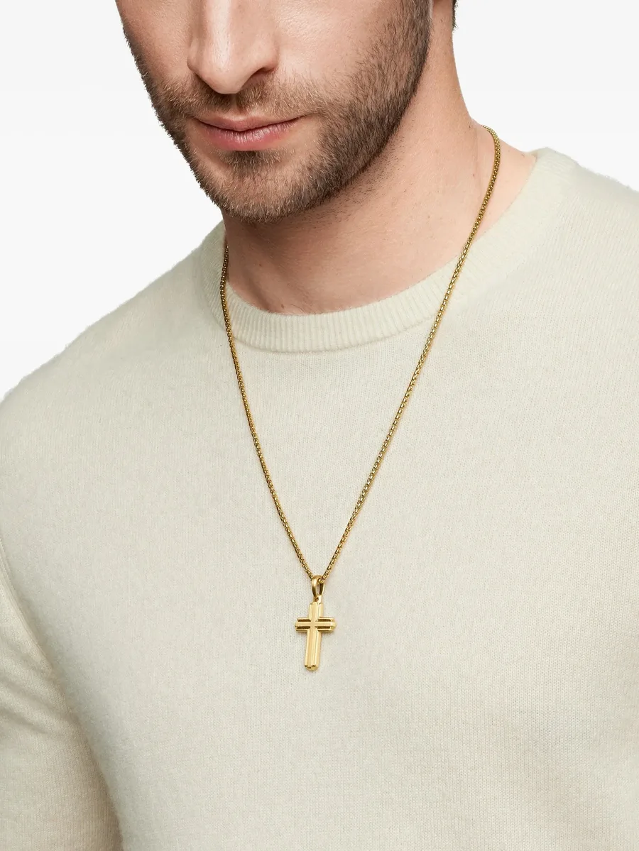 подвеска Deco Cross из желтого золота (34 мм) 4