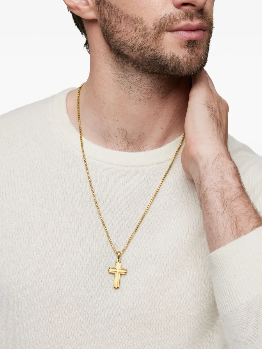 подвеска Deco Cross из желтого золота (34 мм) 5