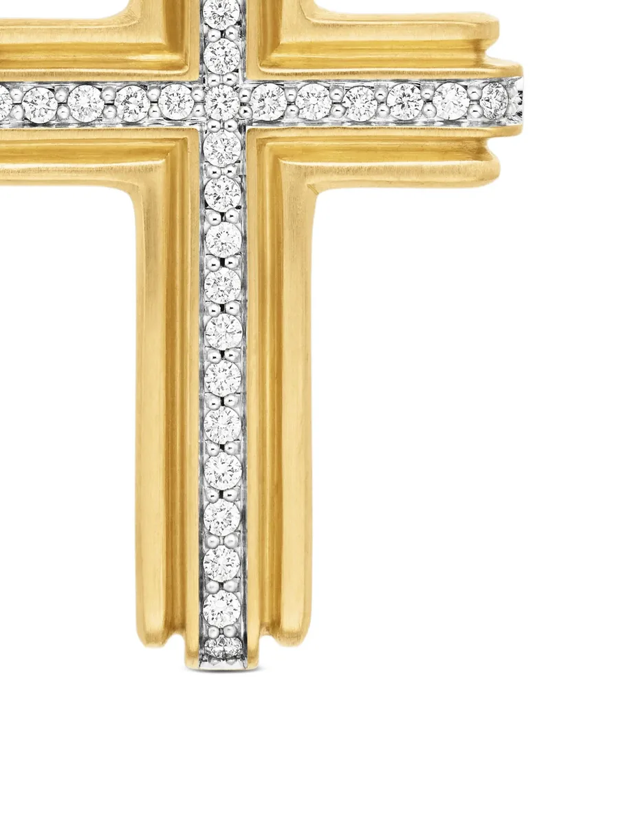 подвеска Deco Cross из желтого золота с бриллиантами (34 мм) 11