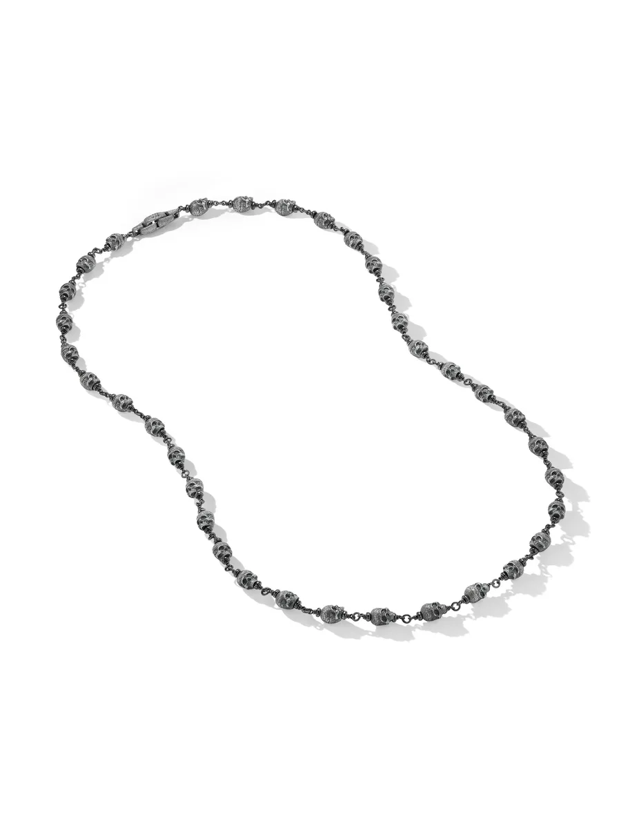 серебряное колье Memento Mori Skull Rosary (9 мм) 4