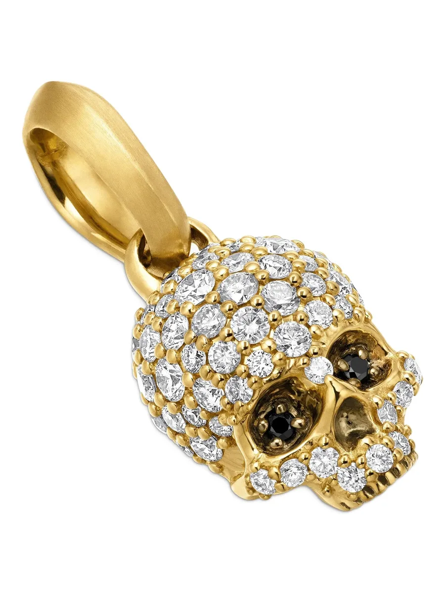 подвеска Memento Mori Skull из желтого золота с бриллиантами 10