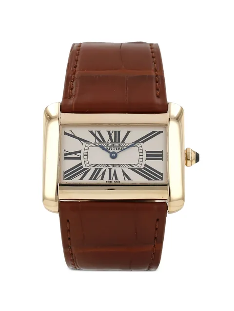2000s Tank Divan cabochon crown watch