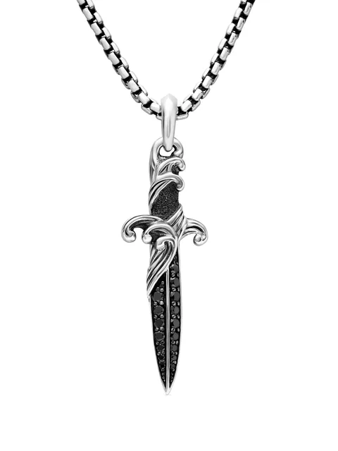 серебряная подвеска Waves Dagger с бриллиантами (43.8 мм)