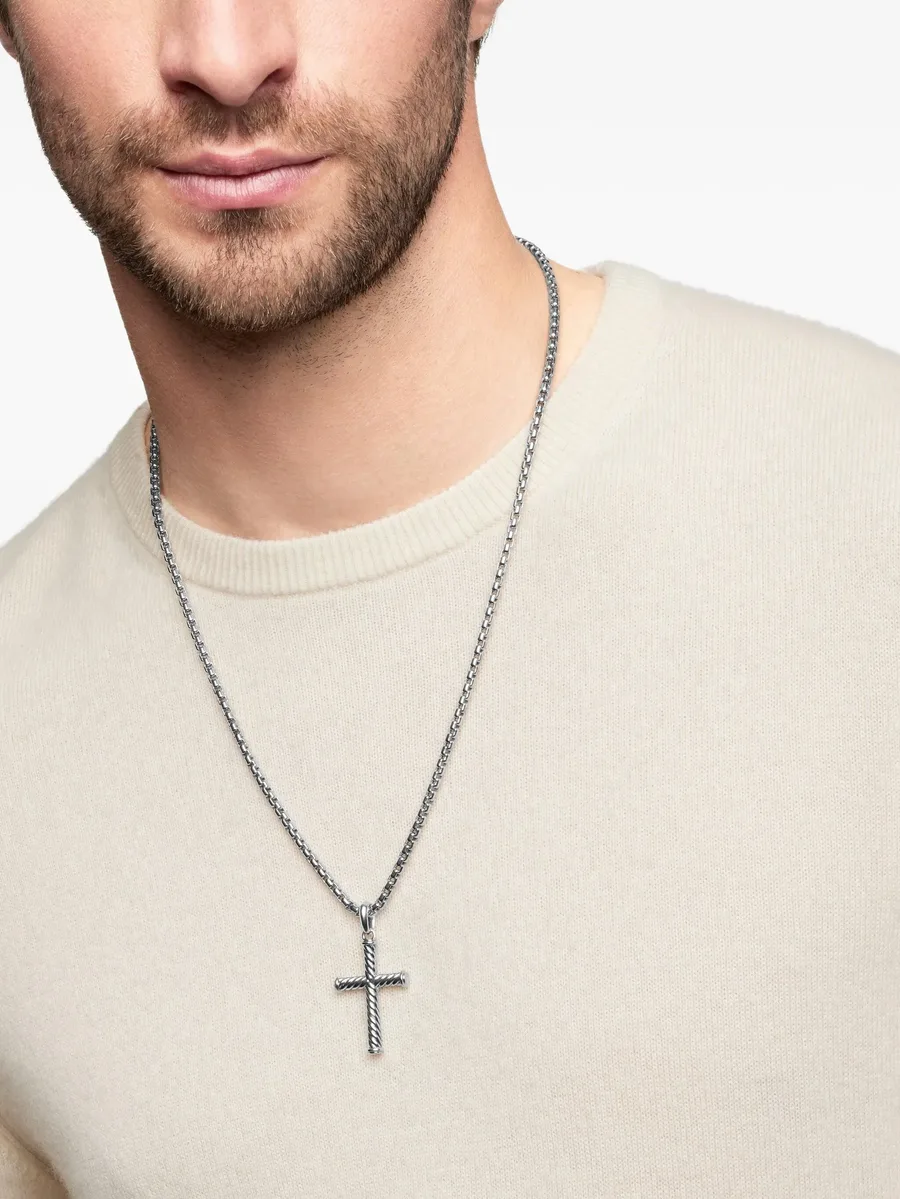серебряная подвеска Cable Cross (35 мм) 6