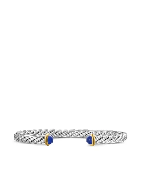 браслет-кафф Cable из серебра и желтого золота