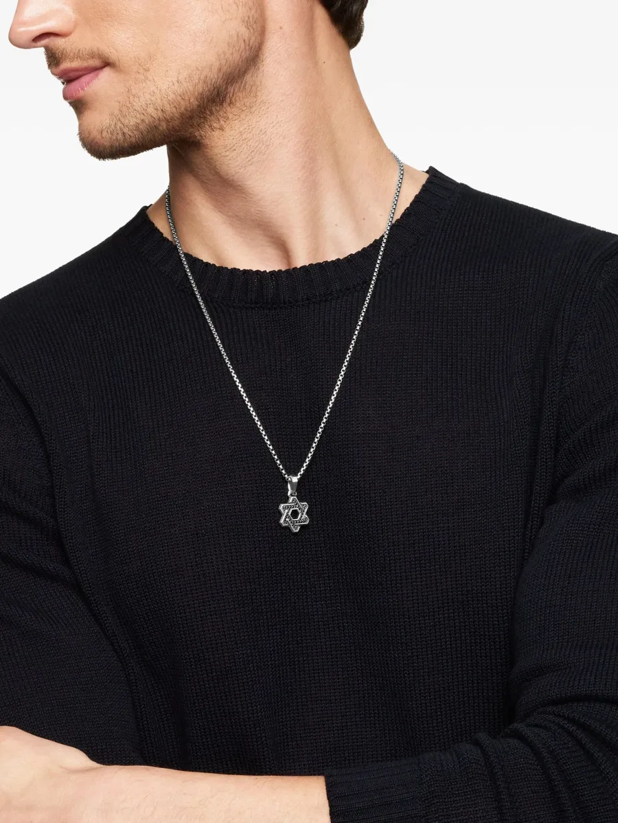 серебряная подвеска Deco Star of David с бриллиантами (24 мм) 4