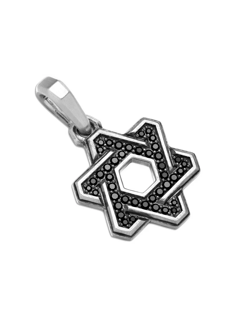 серебряная подвеска Deco Star of David с бриллиантами (24 мм) 10