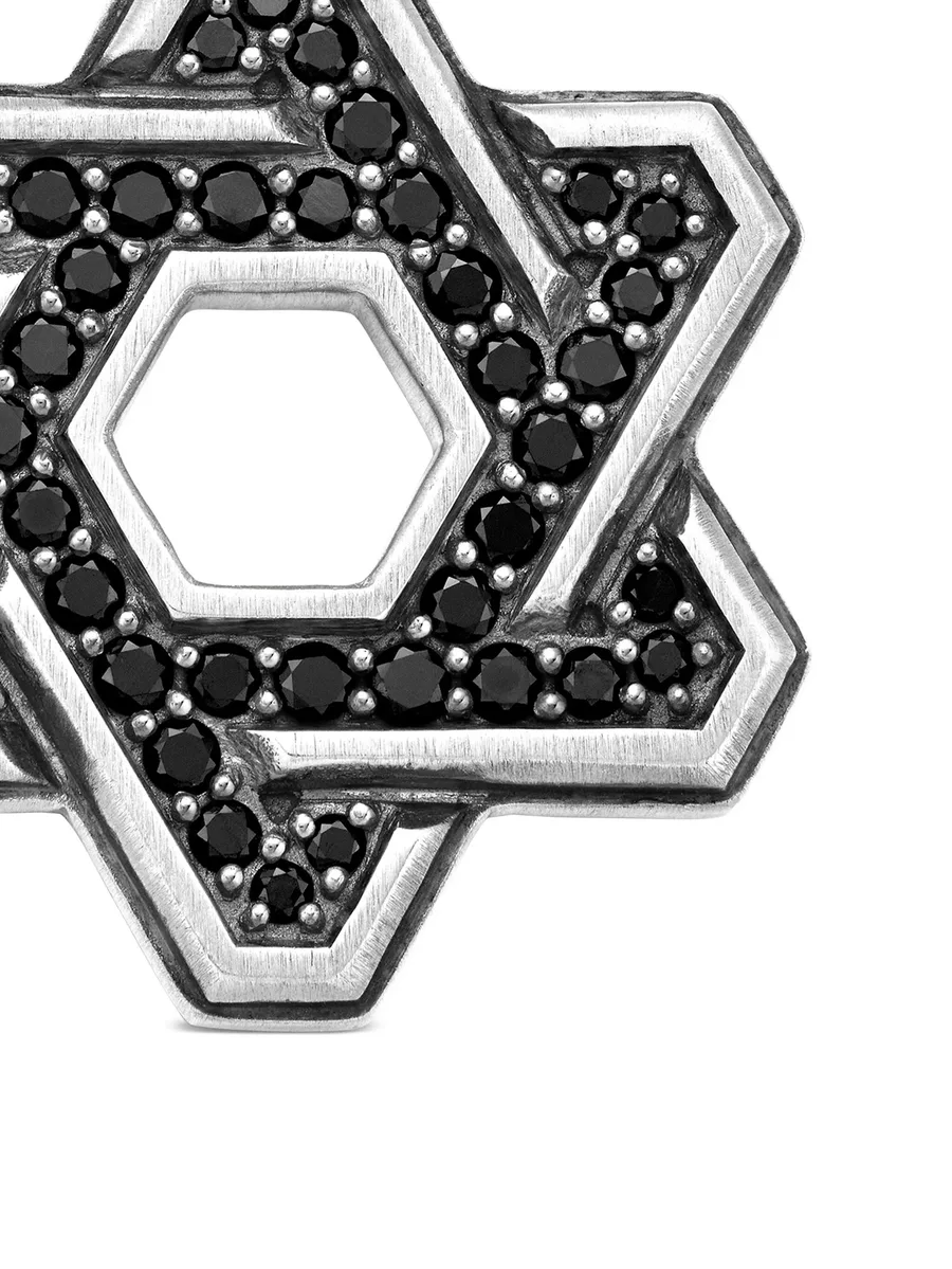 серебряная подвеска Deco Star of David с бриллиантами (24 мм) 11