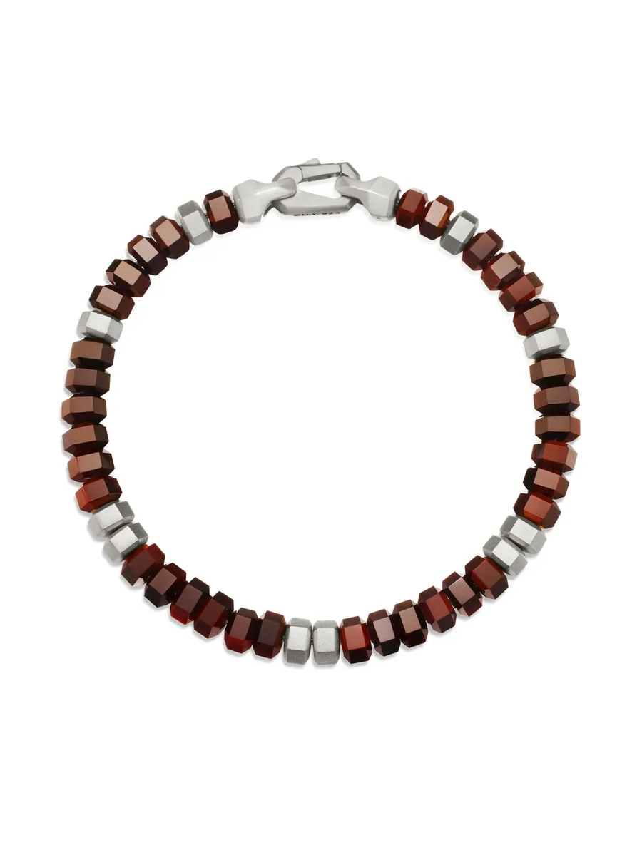 серебряный браслет Hex Bead (6 мм) 9