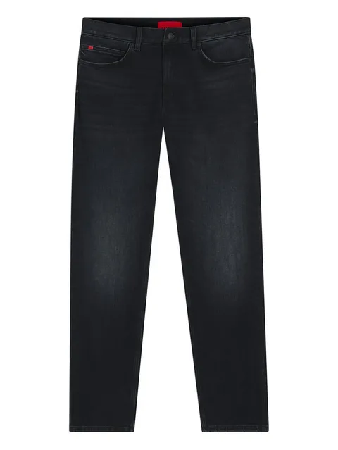 whiskering-effect jeans
