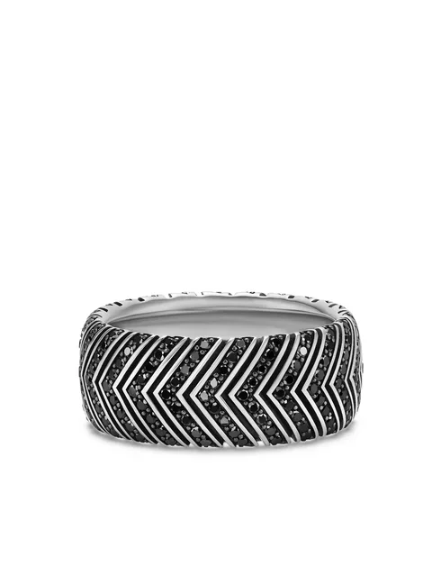 серебряное кольцо Chevron с бриллиантами
