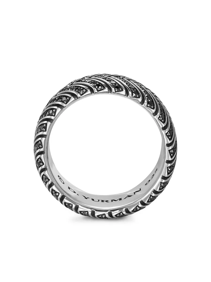 серебряное кольцо Chevron с бриллиантами 10