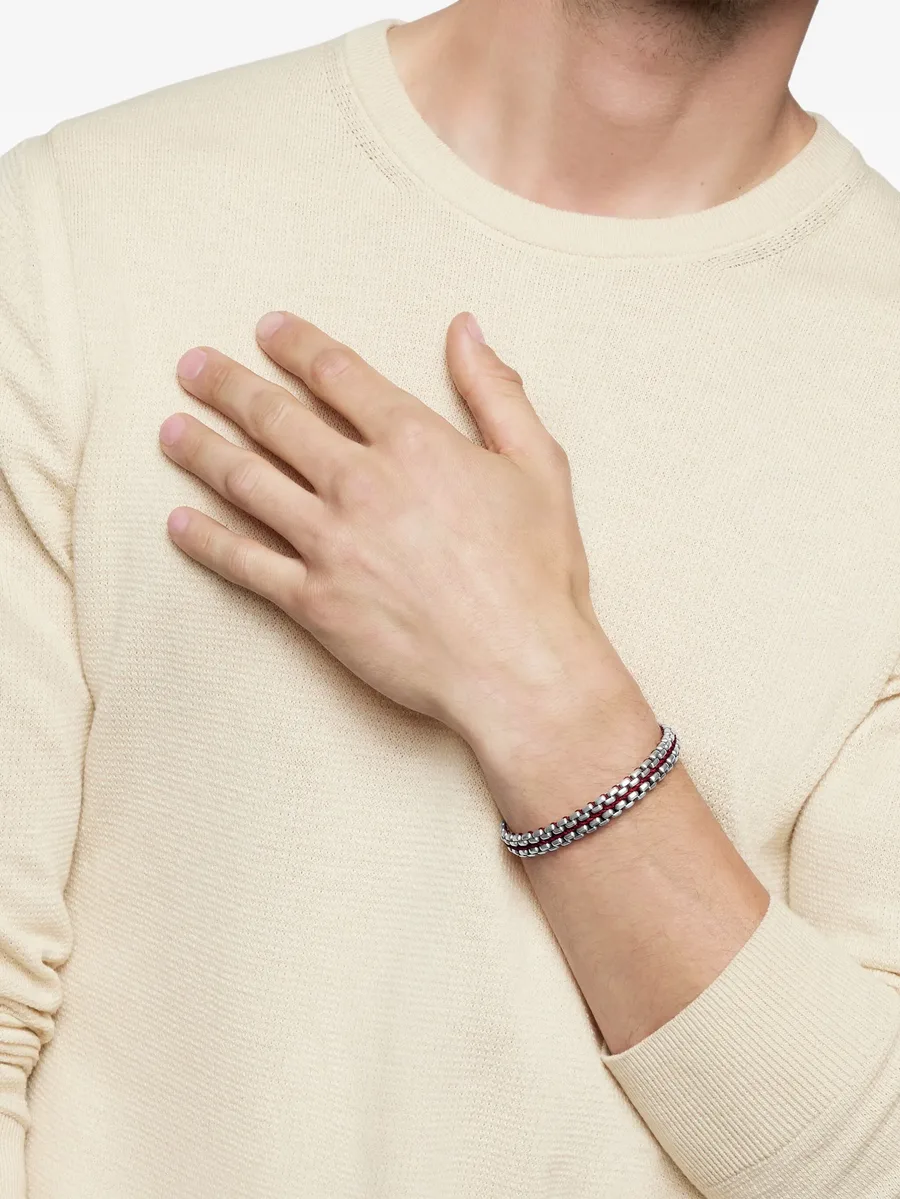 серебряный браслет Woven Box Chain (12 мм) 3