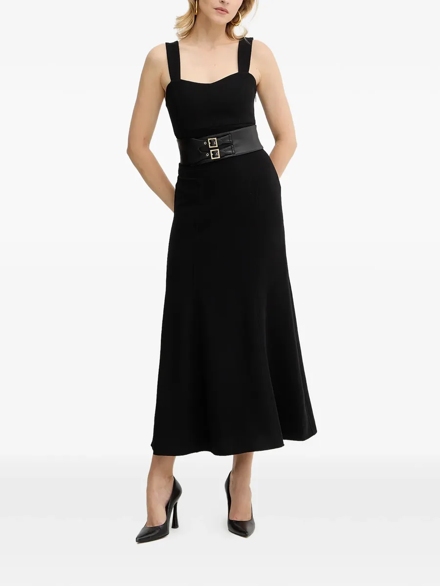 sweetheart-neck belted midi dress 3