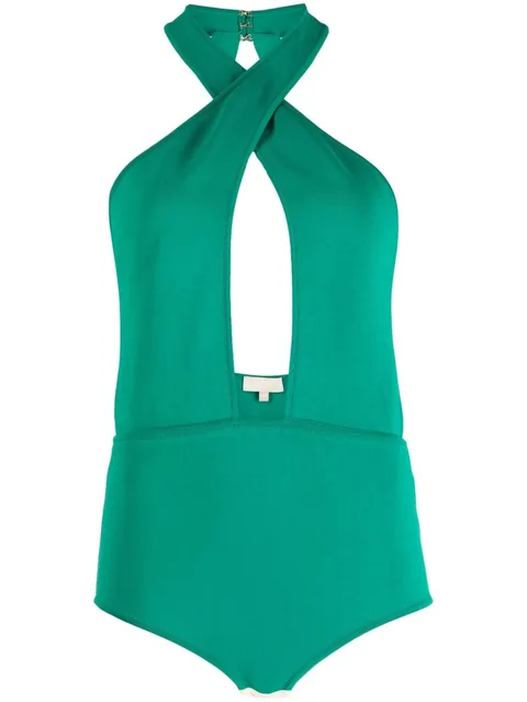 halter keyhole body suit