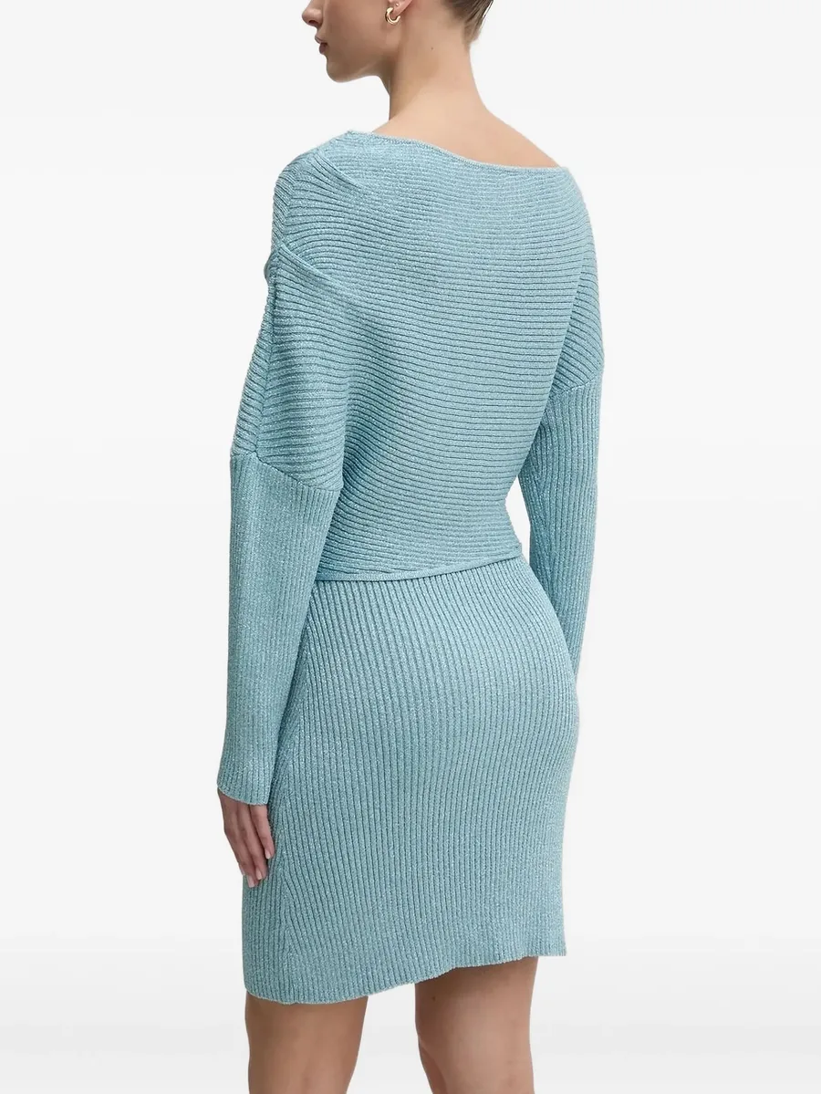 ribbed boat-neck mini dress 4