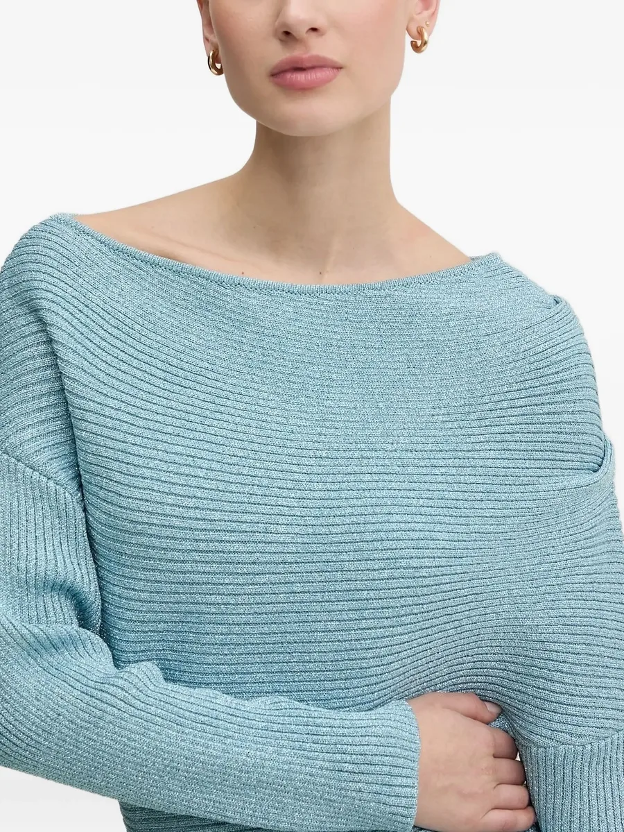 ribbed boat-neck mini dress 5