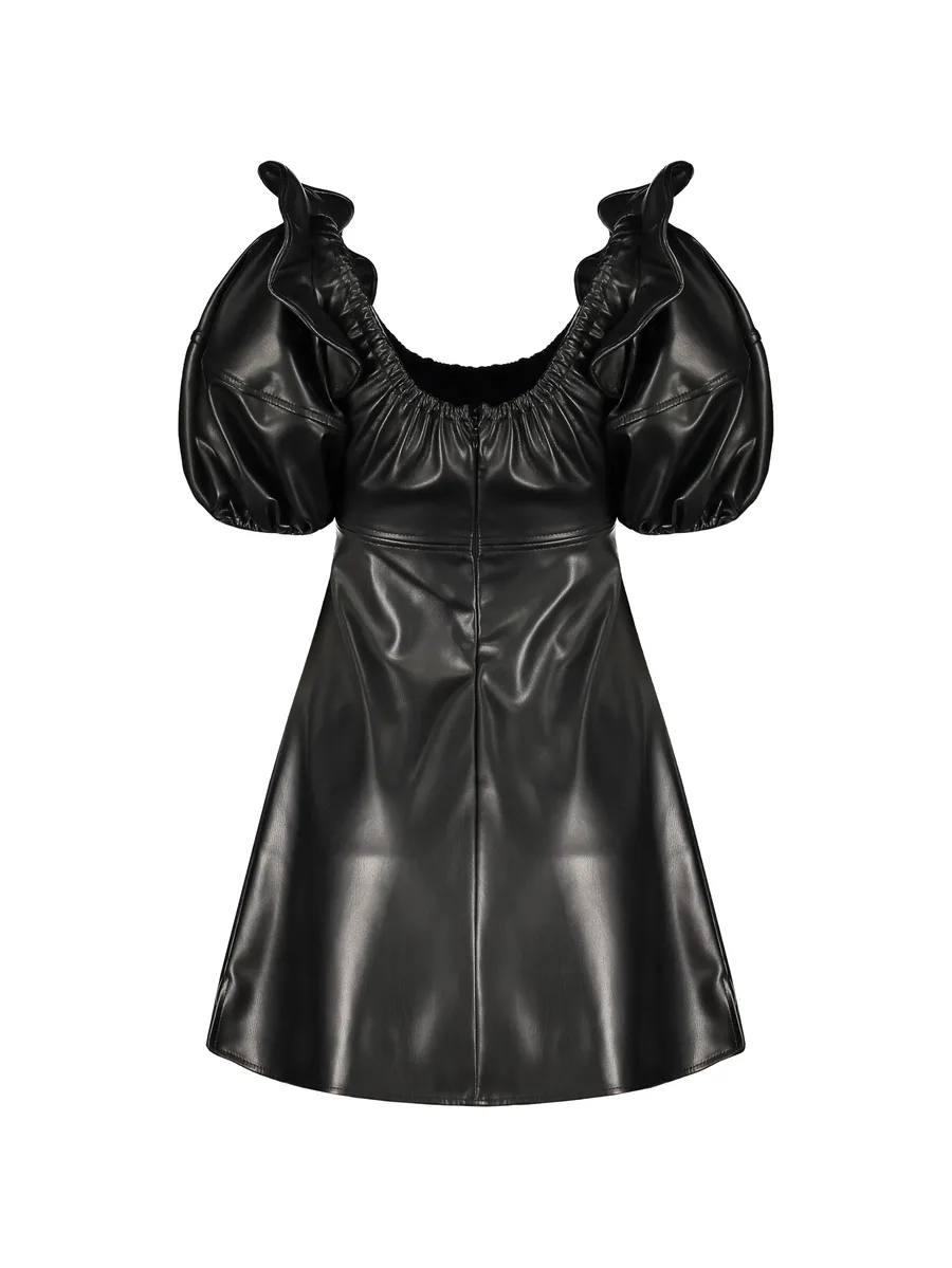 ruffled balloon-sleeve mini dress 2