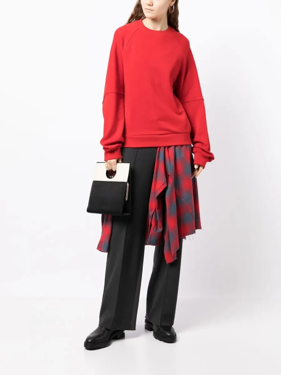 layered shirt-panel sweatshirt 4