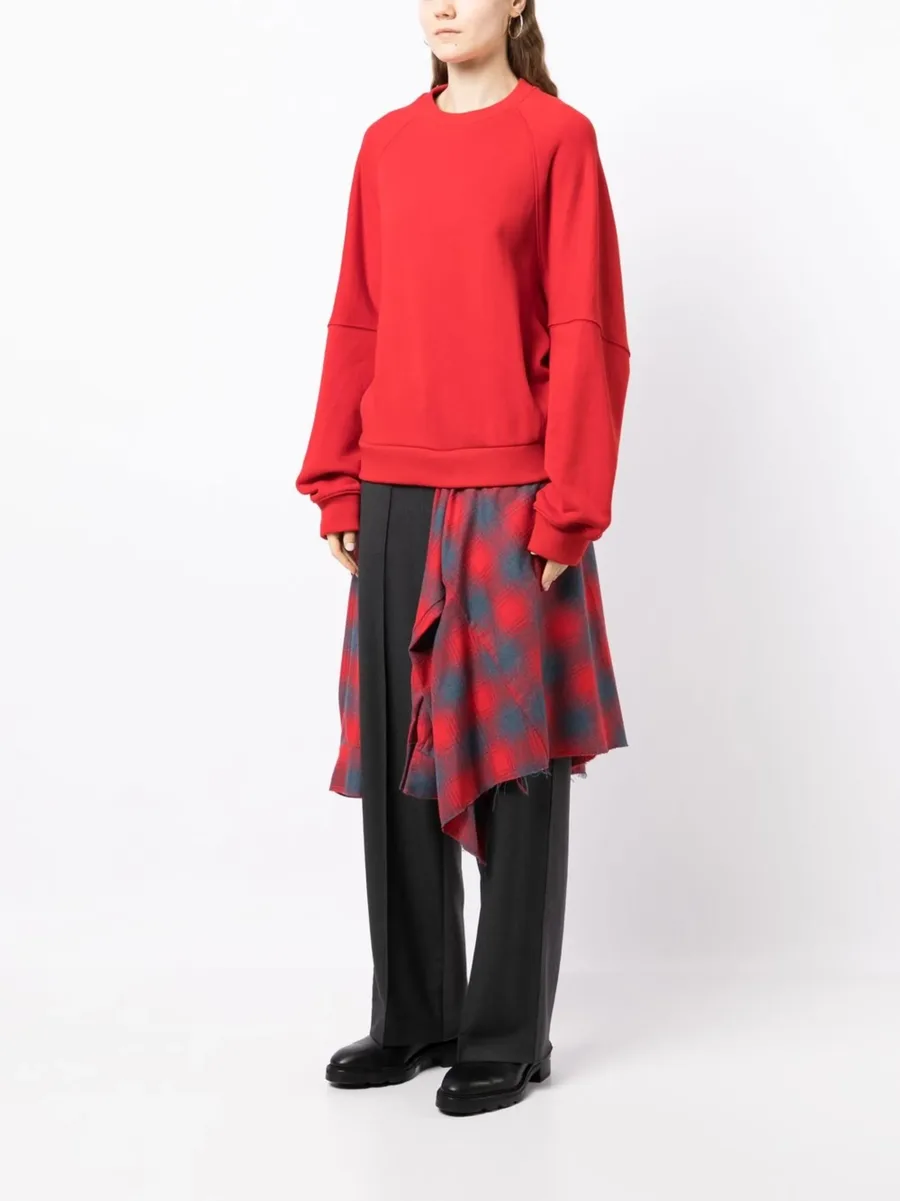 layered shirt-panel sweatshirt 6