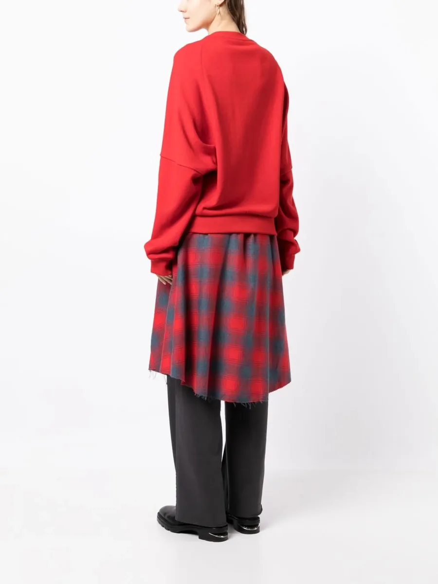layered shirt-panel sweatshirt 7