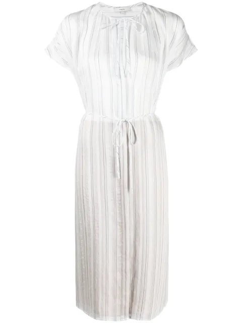 Drapey stripe shirred dress
