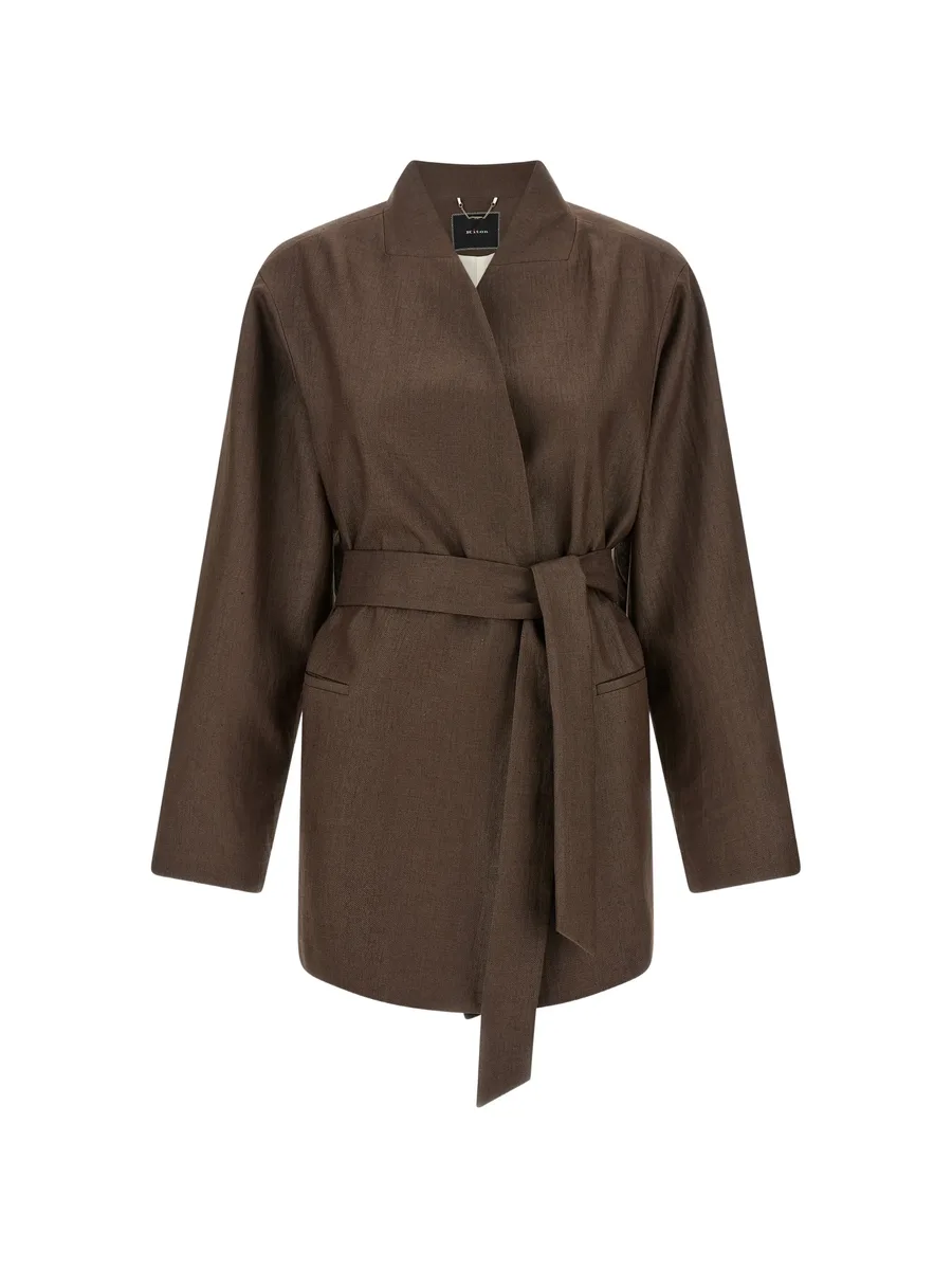 belted shawl-collar jacket 2
