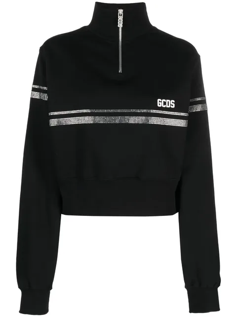 logo-print crystal-embellished sweatshirt