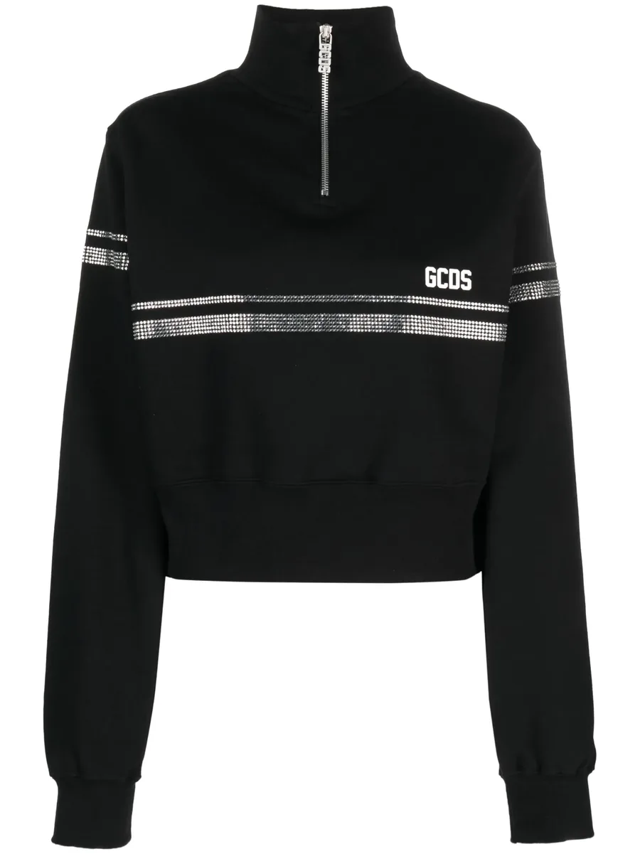 logo-print crystal-embellished sweatshirt 2
