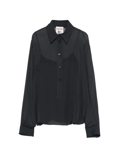 buttoned long-sleeve top