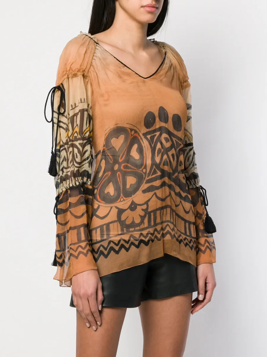 sheer patterned blouse 6