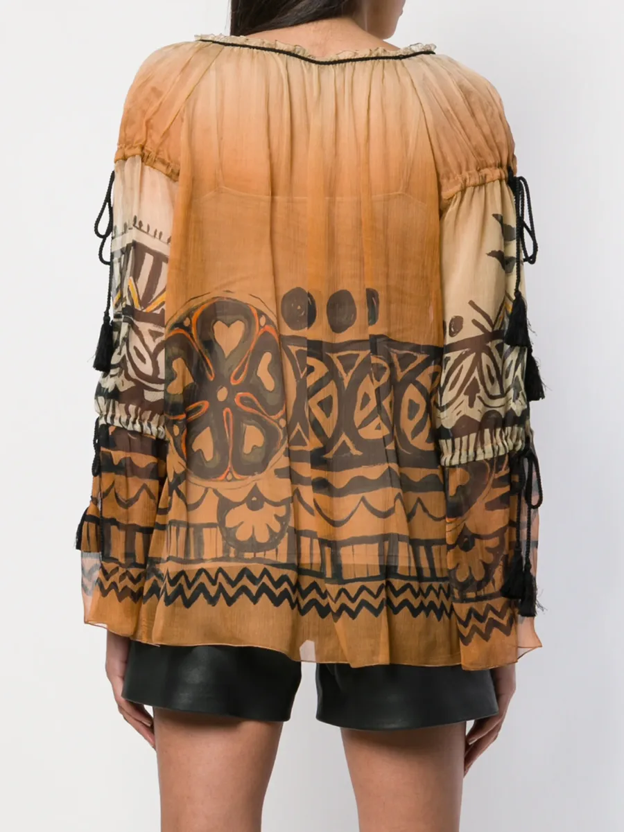 sheer patterned blouse 7
