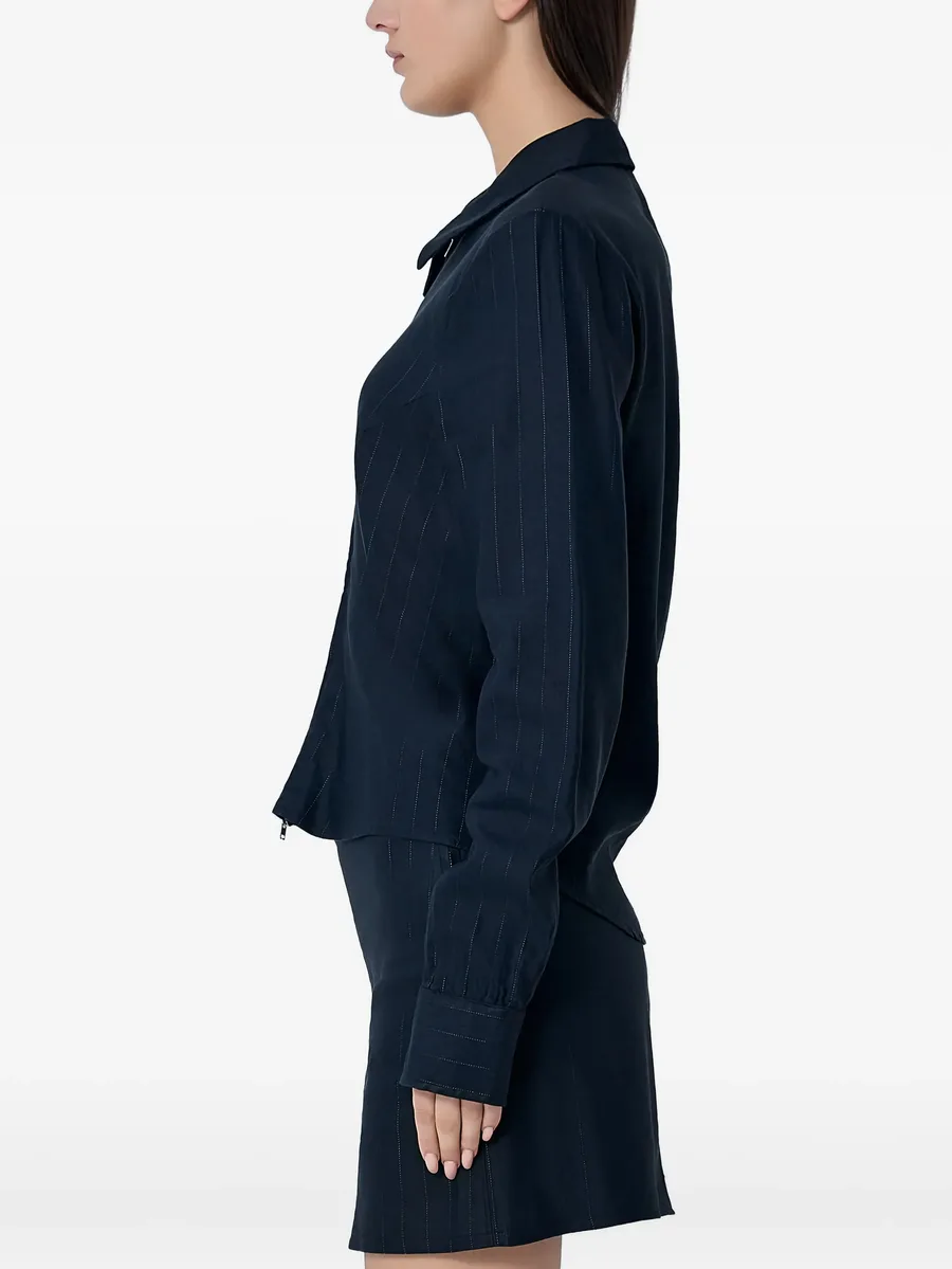 zip pinstripe classic shirt 3