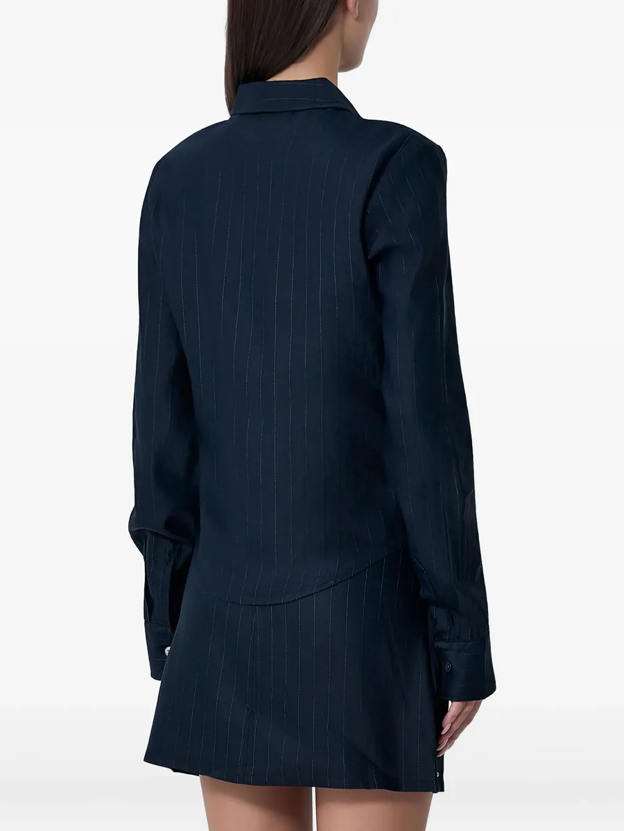 zip pinstripe classic shirt 6