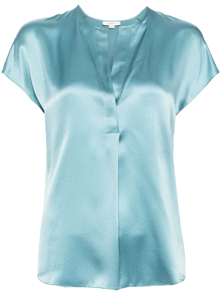 silk cap-sleeve blouse 2