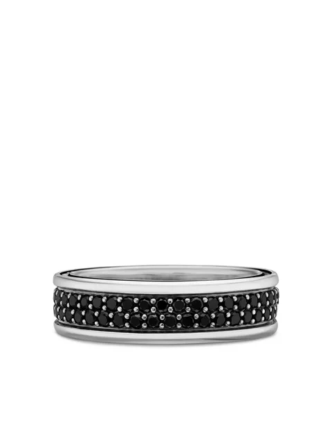 серебряное кольцо Streamline Two Row Band с бриллиантами (6.5 мм)
