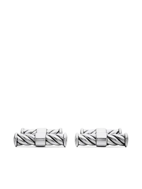 серебряные запонки Cable Elongated (22 мм)