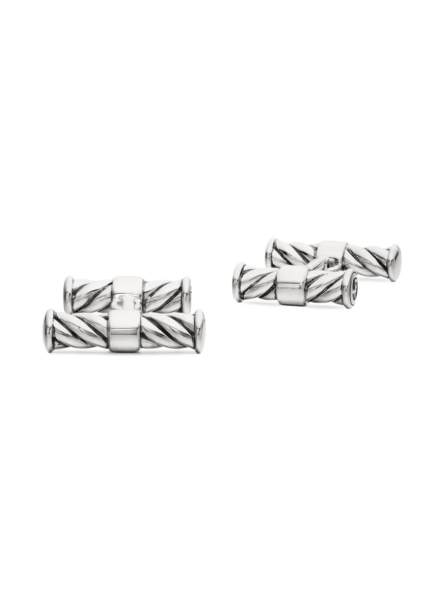 серебряные запонки Cable Elongated (22 мм) 7