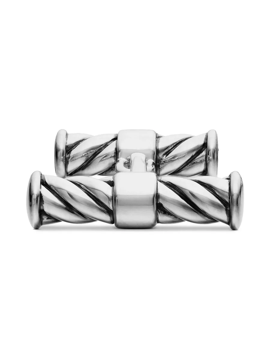 серебряные запонки Cable Elongated (22 мм) 10